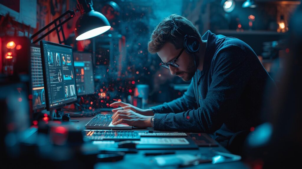 Designer working on an essential digital brand kit