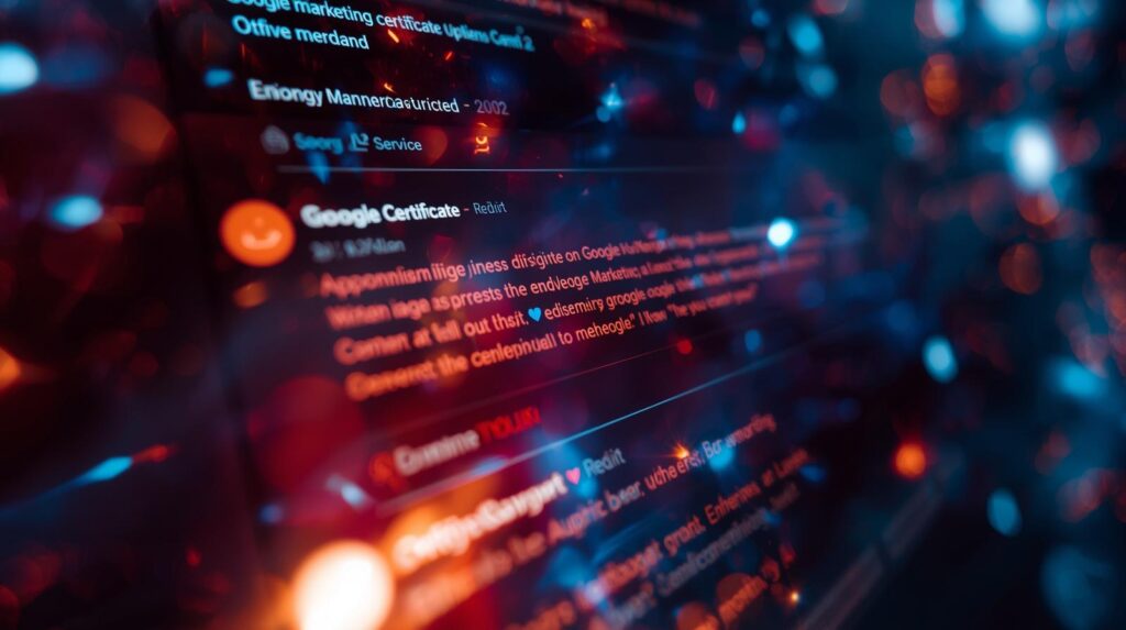 Reddit thread about Google Marketing Certificate