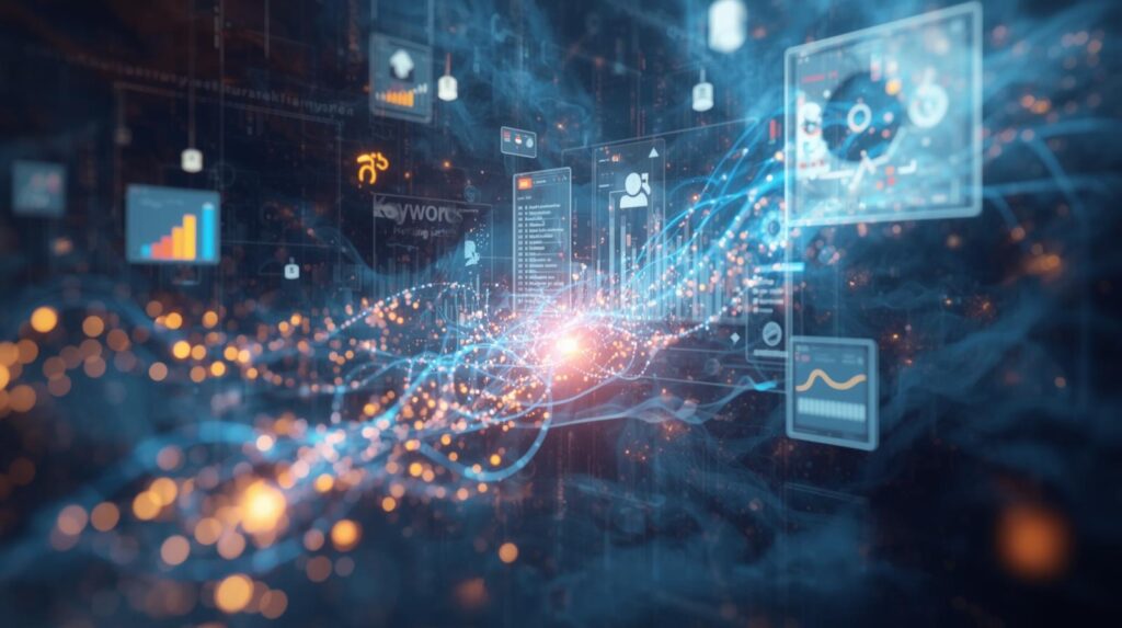 Dashboard of a free SEO tool showing keyword analytics