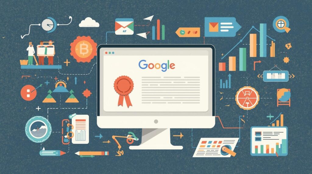 Google Digital Marketing Certificate displayed on screen